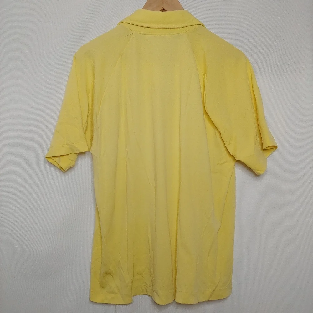 Vintage Champion University of Oregon Ducks Football Polo Shirt Yellow 60s 70s L - Picture 3 of 11